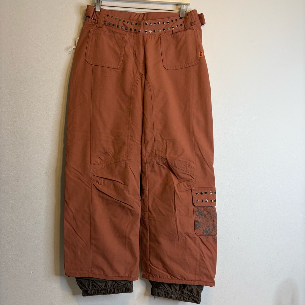 Obermeyer ladies bliss snow pants orange rusty‎ brown Size 9